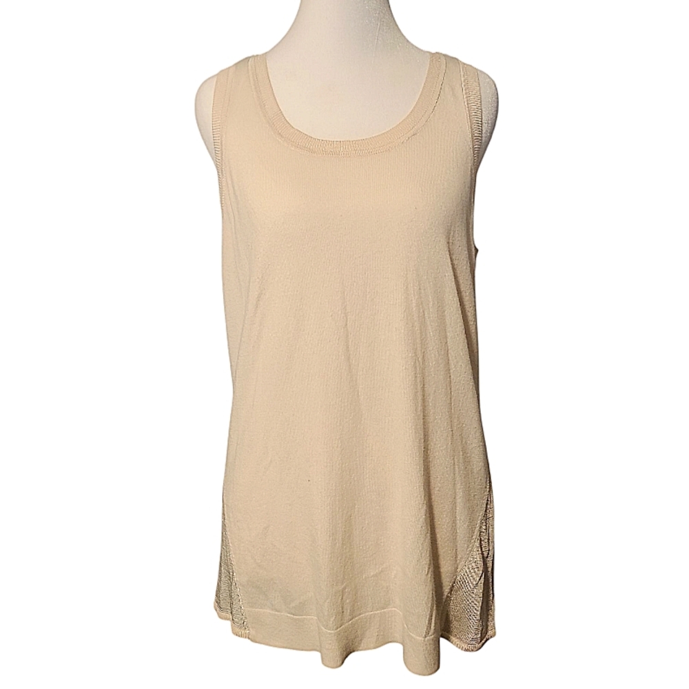 EUC Etcetera Cream Sleeveless Cashmere, Rayon, Modal Blend Top